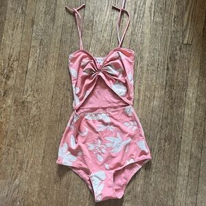 Gorgeous pink and white floral bathing suit by Aniela Parys, size xs